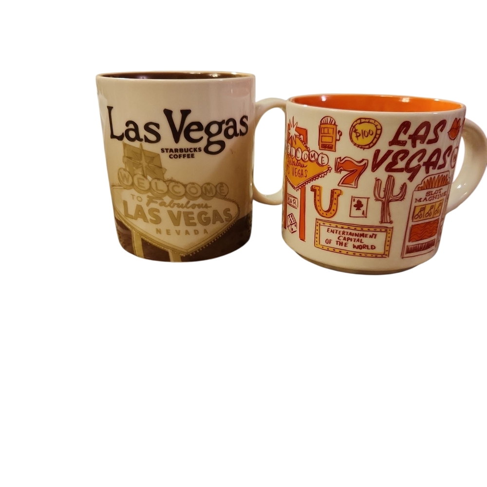 Starbucks Las Vegas Mug Set - Cream and Orange